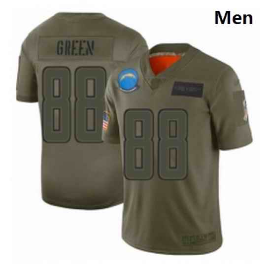 Men Los Angeles Chargers 88 Virgil Green Limited Camo 2019 Salute to Service Football Jersey